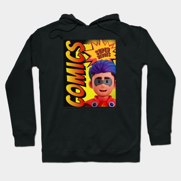 Comics Super Heroes Hoodie by Benny Merch Pearl